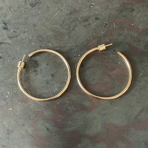 Jennifer Fisher Baby Thread Hoops 10K Yellow Gold Plated Brass